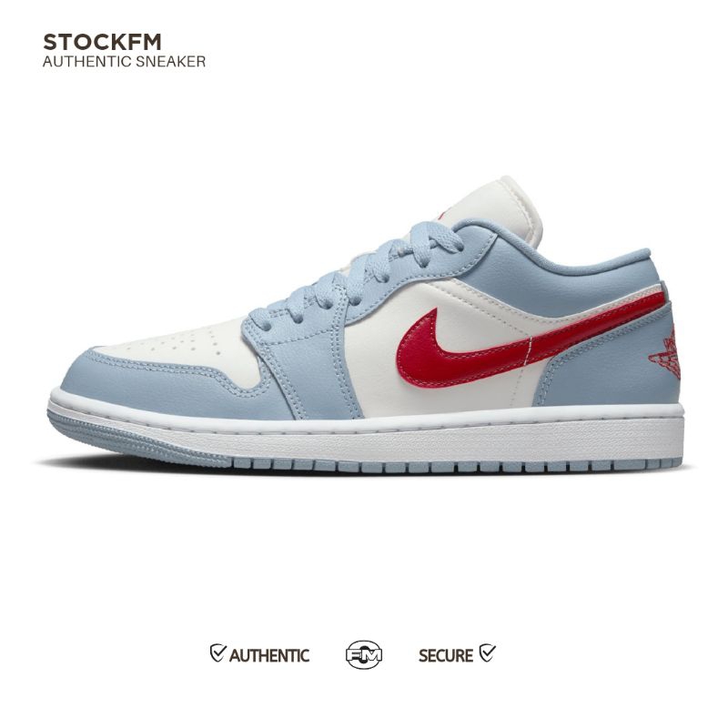 Air Jordan 1 Low Blue Grey Dune Red (W) Original