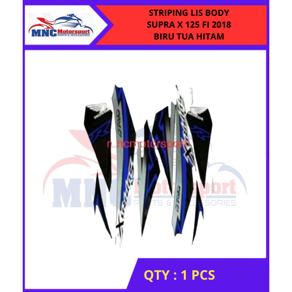 STRIPING LIS BODY SUPRA X 125 FI 2018 BIRU TUA HITAM