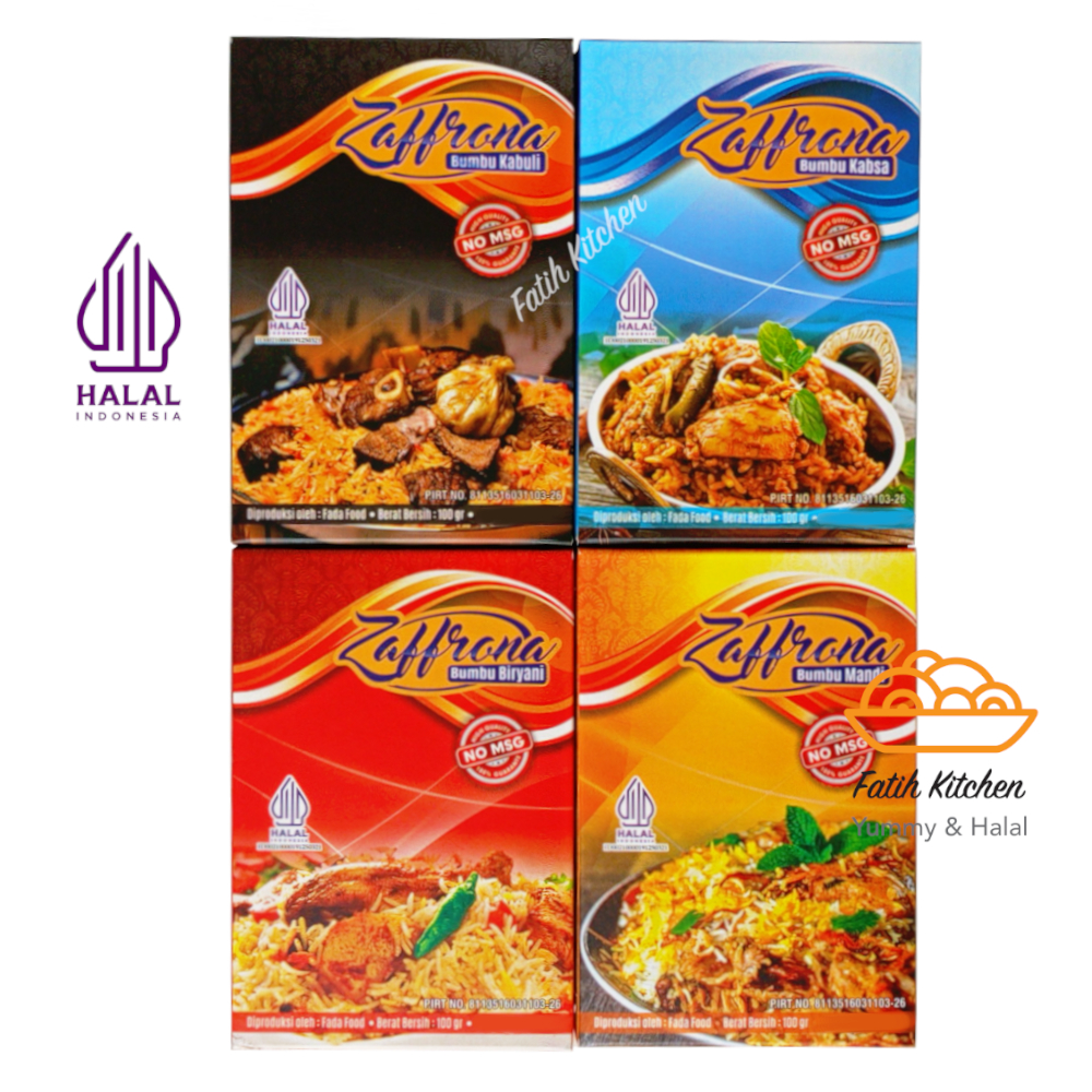 

Zaffrona 100 gr Bumbu Nasi Briyani, Kabuli, Mandhi, & Kabsah Halal Tanpa MSG