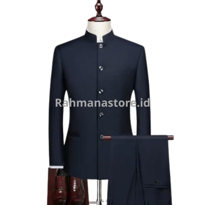 Setelan Jas Mandarin Pria 2in1 Jas Mandarin Dan Celana Jasko Mandarin Jas Formal Dan Non Formal Slim