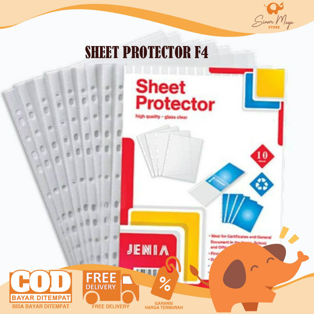

Jenia Sheet Protector F4 isi 10 pcs / Pelindung Kertas PP Pocket Folio