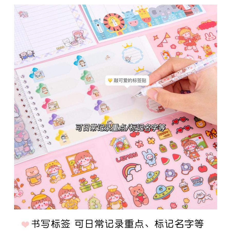 

DXUU Stiker Buku binder isi 10 Lembar Karakter Sanrio Momo Lucu Sticker NoteBook