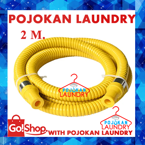 Selang Gas LPG/Selang Gas Regulator/Selang Kompor Gas/Selang Baja Lapis PVC Kuning 2 Meter/Selang Ko