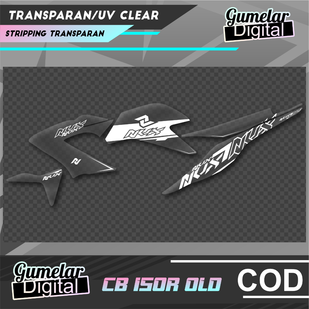 STRIPPING TRANSPARAN UV CLEAR SIMPEL HONDA CB 150 R OLD NUX NUW NVX