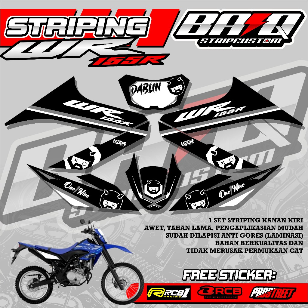 STICKER STRIPING WR 155 R - STICKER STRIPING WR 155 R MOTIF DABLIN