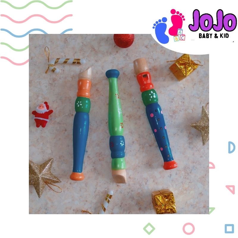 mainan kayu / suling kayu anak/mainan anak suling kayu/mainan suling/mainan kerincing kayu