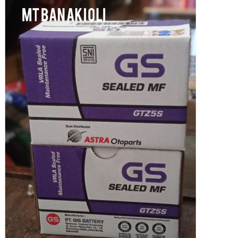 Aki Kering Motor GS ASTRA GTZ5S ORIGINAL BEAT VARIO 110 MIO GT MIO M3 FINO VIXION SUPRA X 125 REVO K