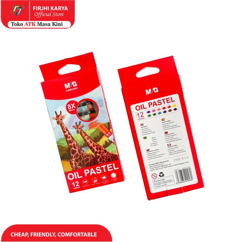 

Crayon Oil Pastel Round Shape 12 colors - M&G