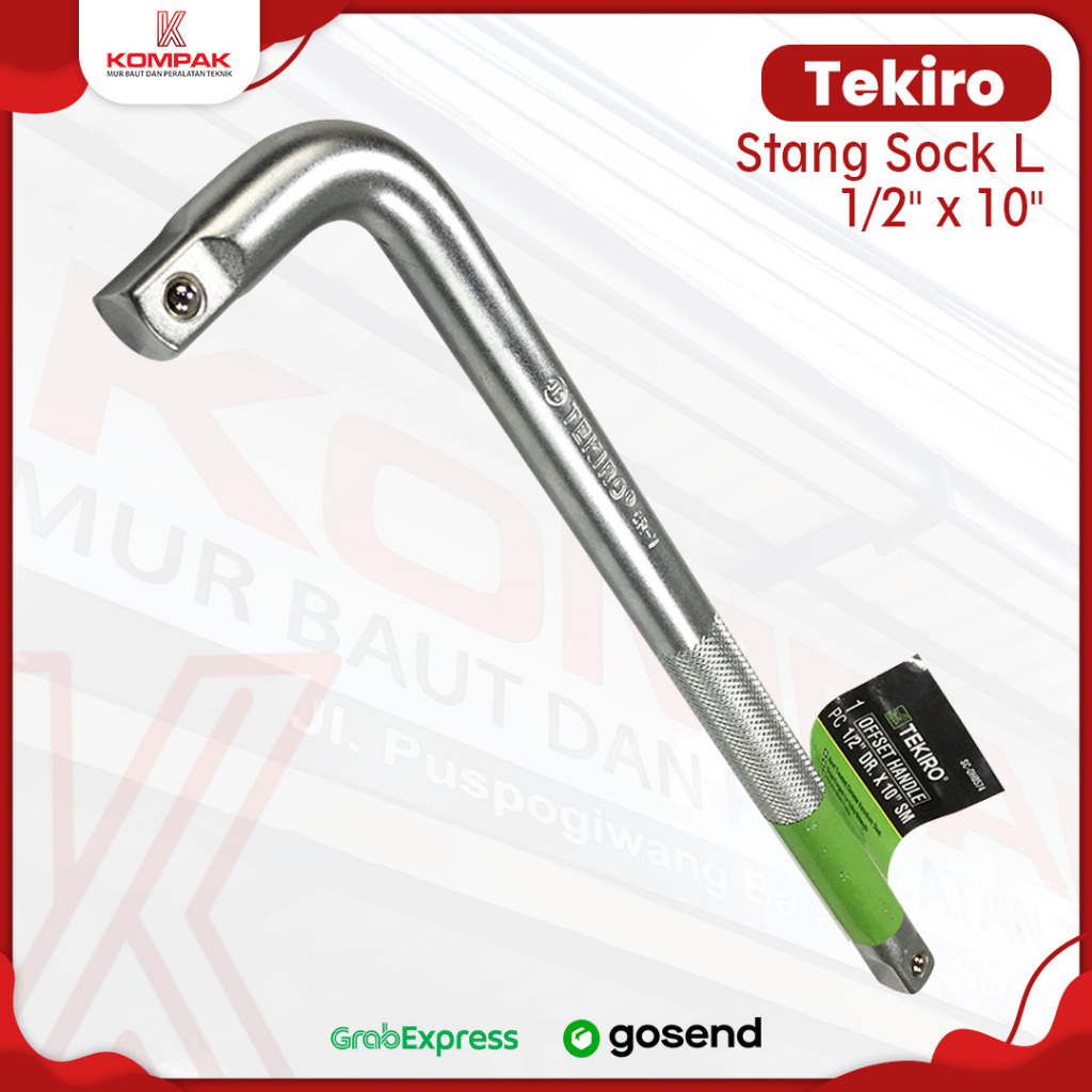 Gagang/Stang Kunci Shock L 10 inch TEKIRO Offset Handle Mata Kunci Shock Sock