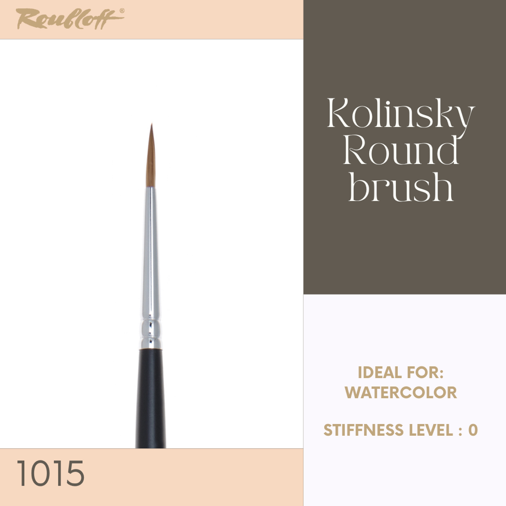 

Kuas Lukis premium Roubloff Round brush Kolinsky 1015