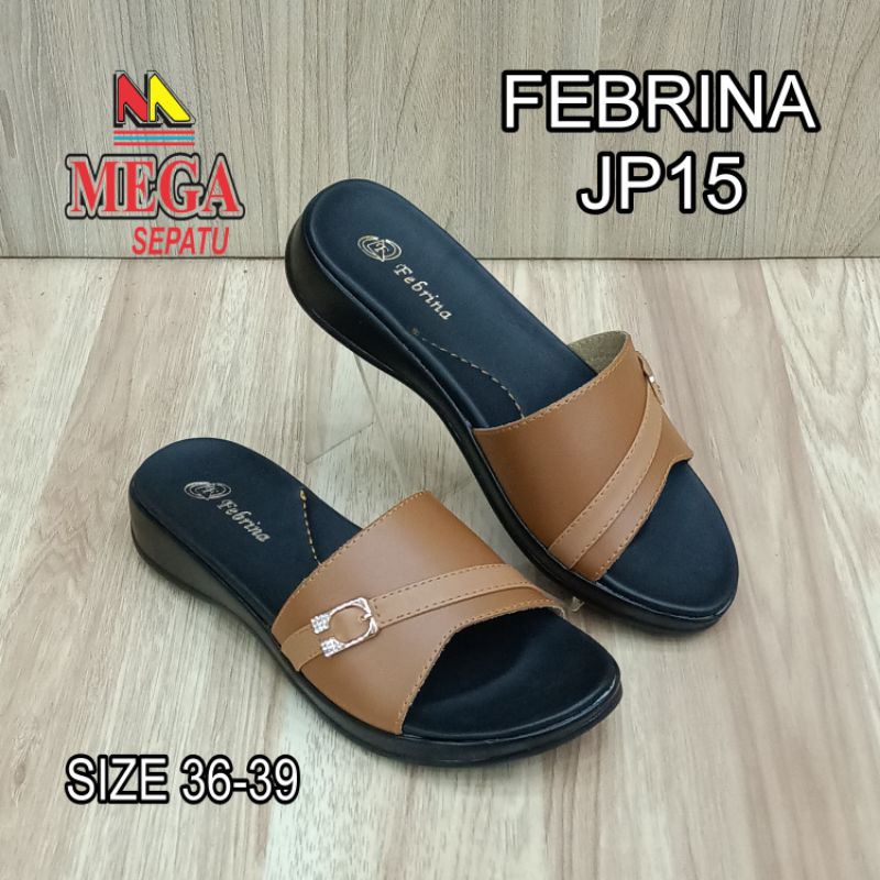 SANDAL WANITA TERBARU MEREK FEBRINA JP15 CAMEL