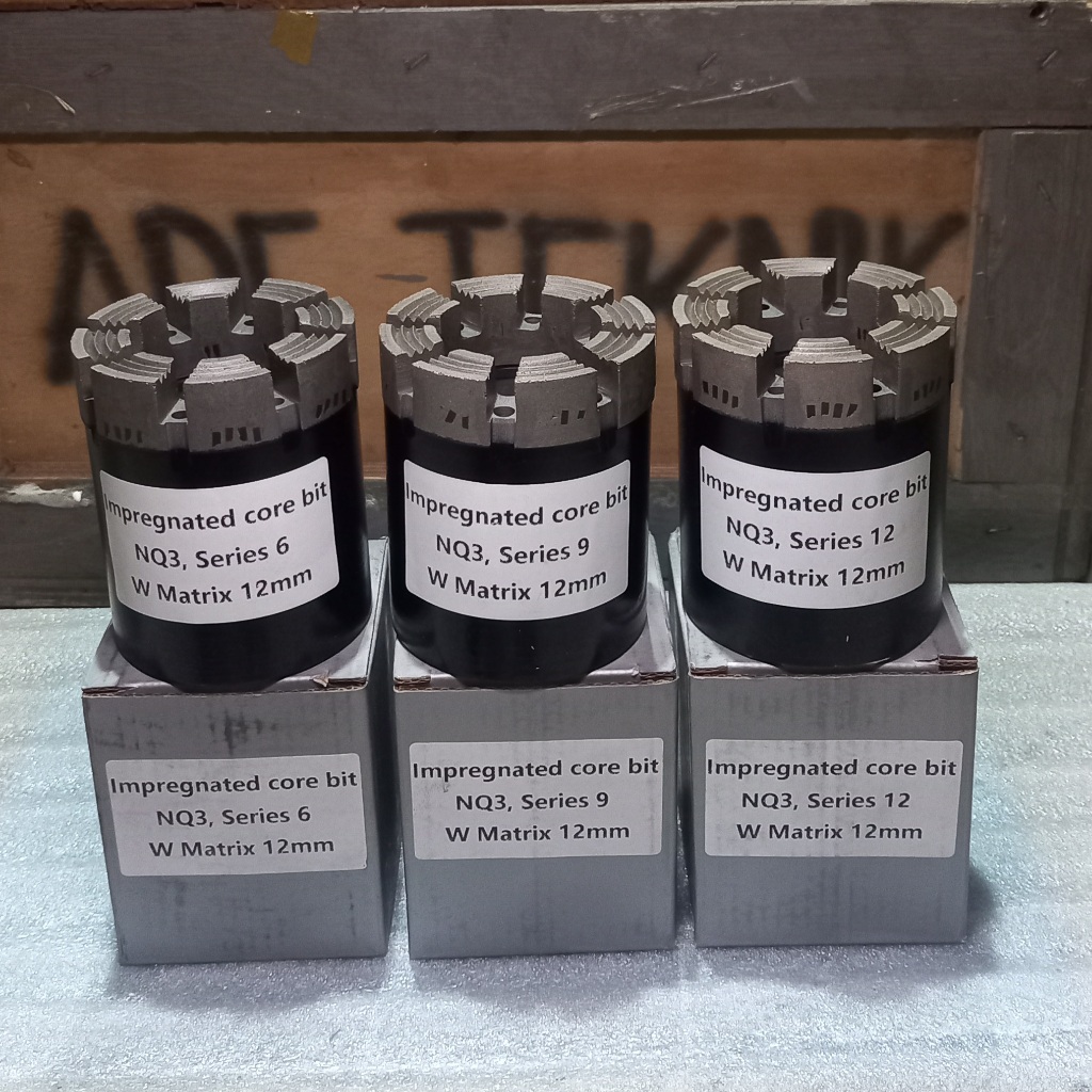 NQ3 DIAMOND IMPREG SERI 9,12 W matrix with 12 mm depth mata bor coring untuk batuan Mata bor 2 inchi
