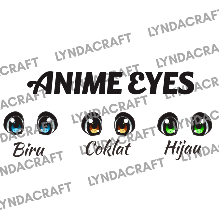 Stiker Mata resin anime timbul amigurumi boneka rajut