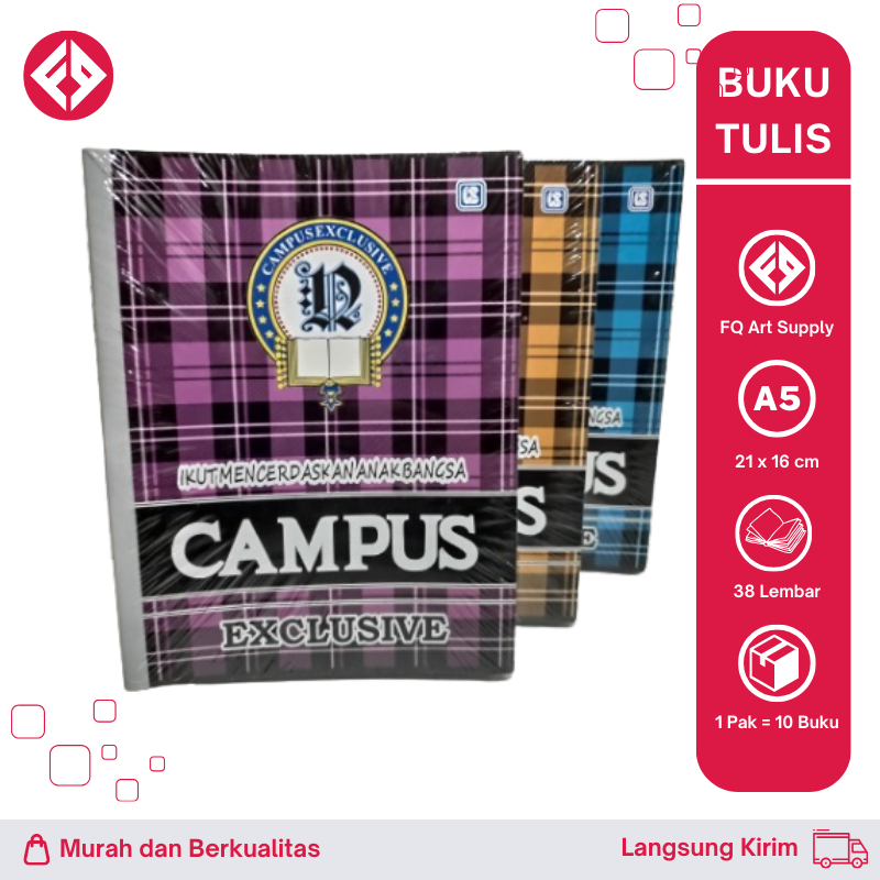 

Buku Tulis Sekolah Isi 38 Lembar - EXCLUSIVE CAMPUS BOXY - A5 Size