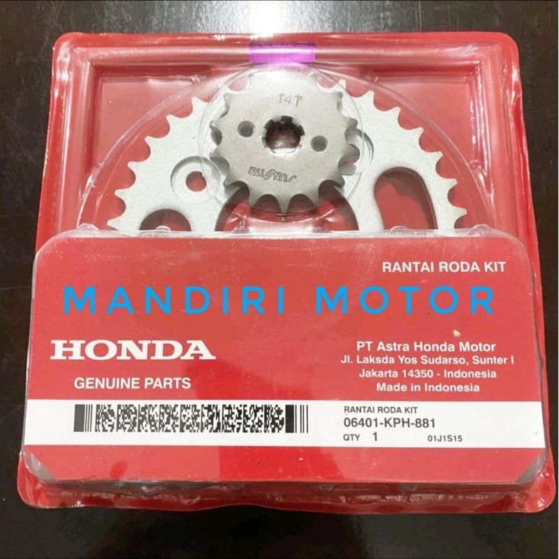 Gearset Girset Chainkit Kharisma X Supra X125 Original Asli AHM