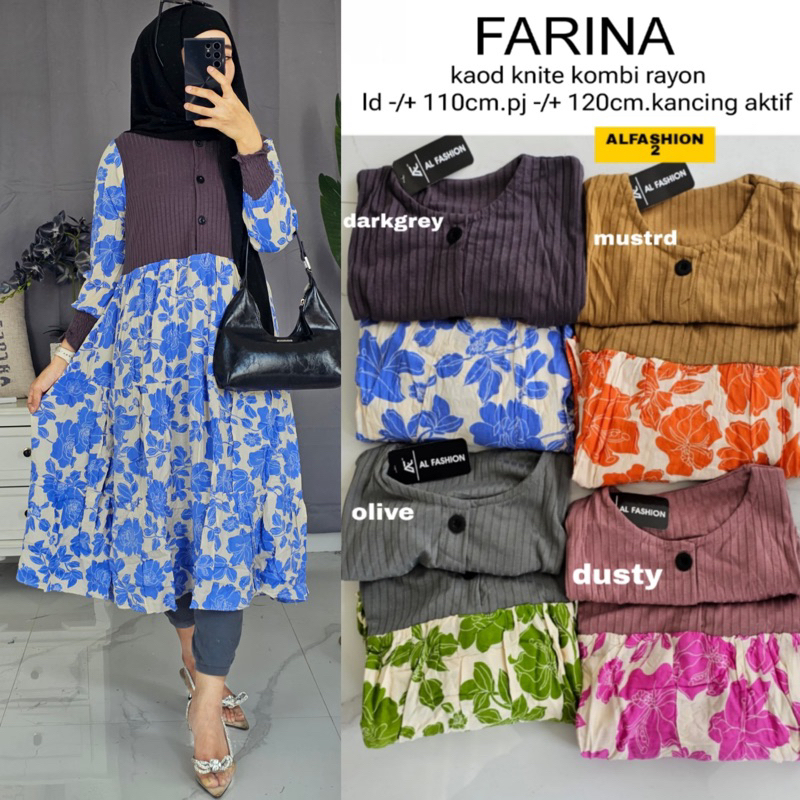 FARINA • MILA • KNIT CODORAY • KIA LONG TUNIK BY ALFASHION KAOS UNIQLO IMPORT LD 110-130 JUMBO BIGSI