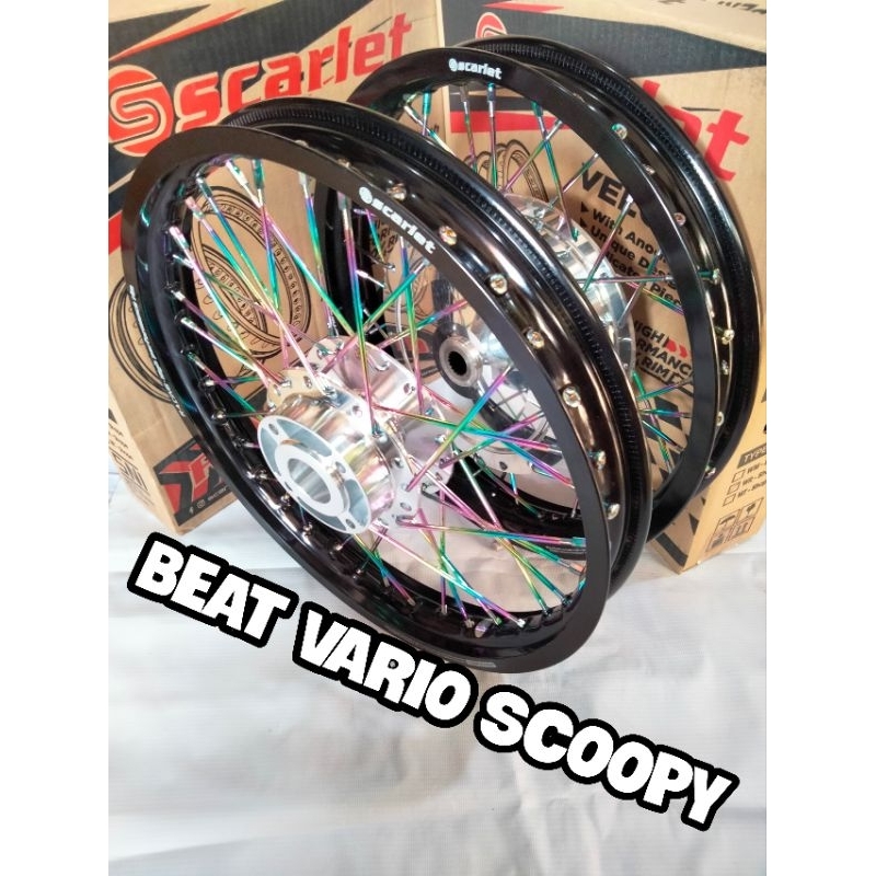 VELG SATU SET PAKETAN JARI JARI RING 14 (140 X 160 ) MERK SCARLET BEAT VARIO 110 SCOOPY VARIO 160 CB