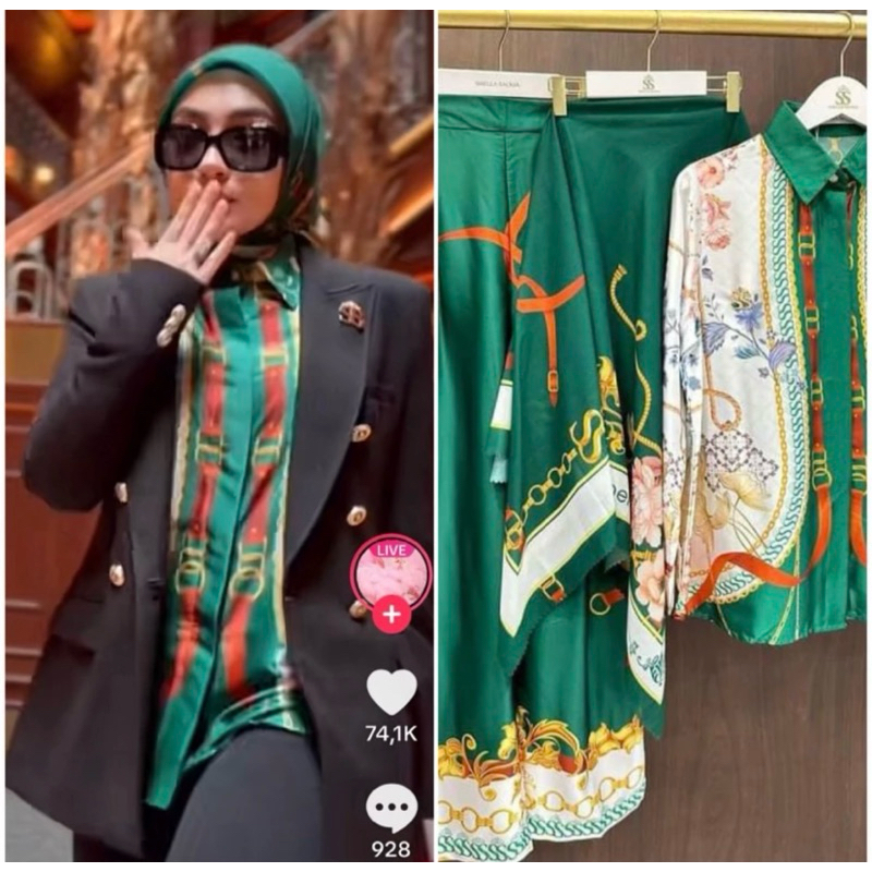 ONE SET SHELLASAUKIA ORIGINAL ONESET HIJAB SHELLASAUKIA TERBARU ORIGINAL
