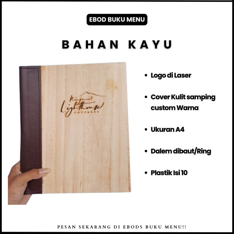 

Buku Menu Bahan Kayu Costum