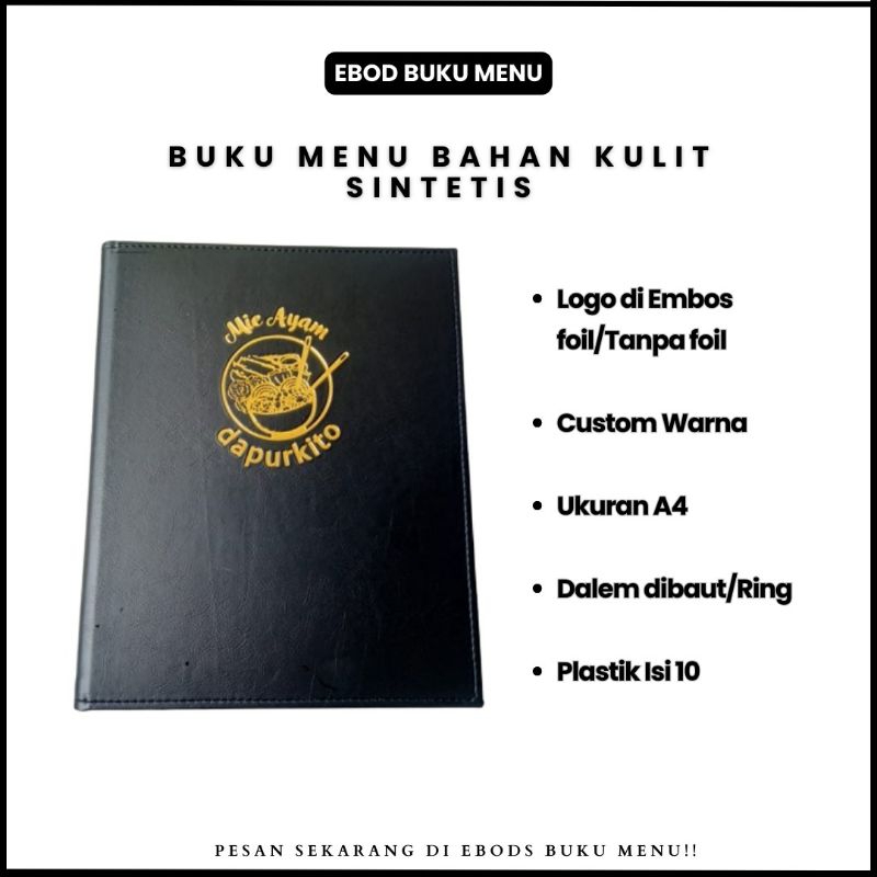 

Cover Buku Menu Costum Logo Ukuran A4/A5