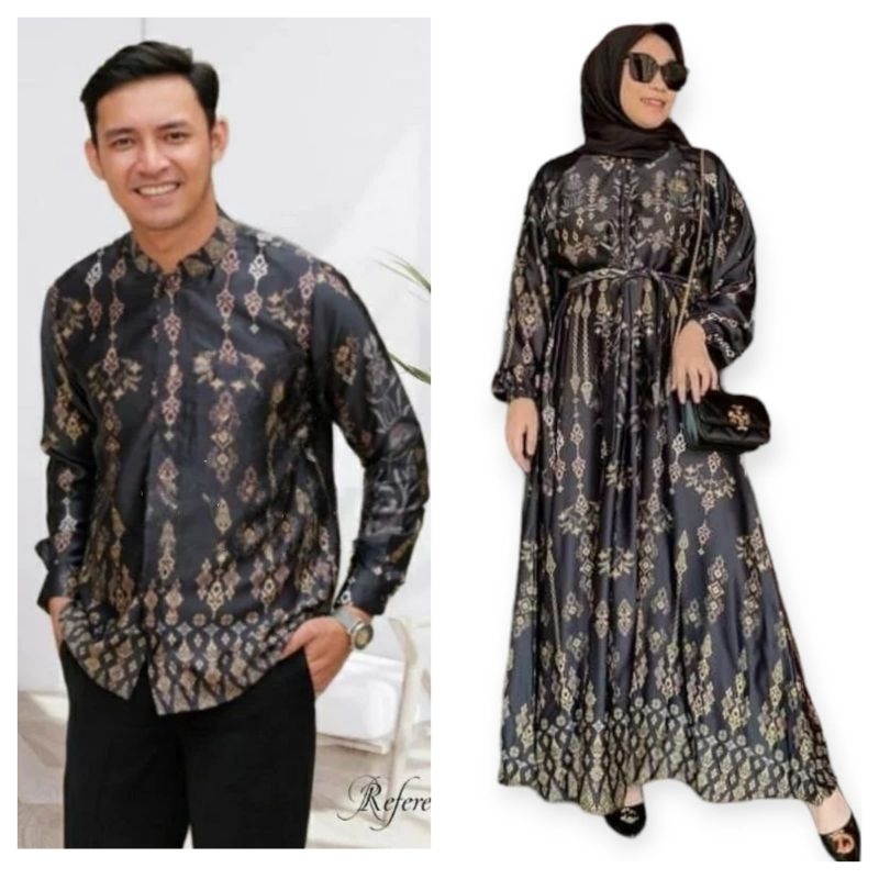 Baju Couple Maxmara Slik Premium Lengan Panjang Couple Maxmara Lux Motif Terbaru Baju Pasanggan Kond
