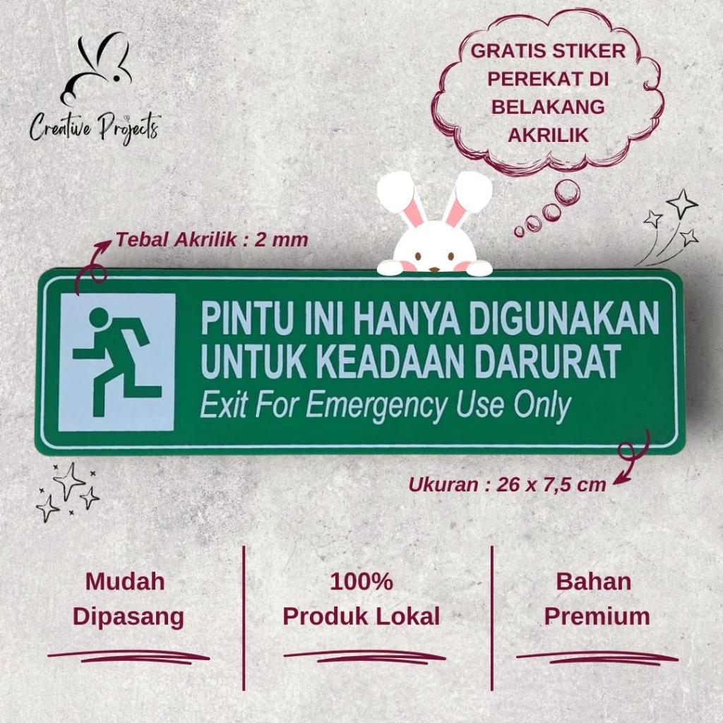 

Sign Akrilik Pintu Hanya Digunakan Untuk Darurat | Sign Acrylic