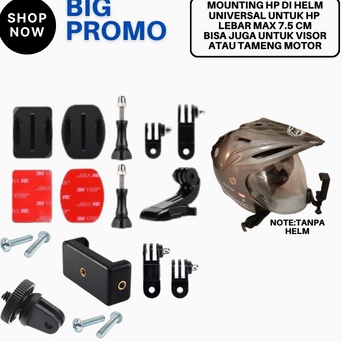 Mounting Hp Helm Bike Murah Holder HP Half Face Mounting Jhook Vlogger Action Camera