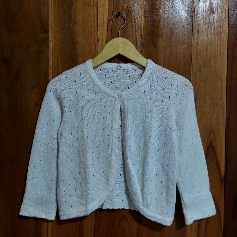 Cardigan putih crop premium
