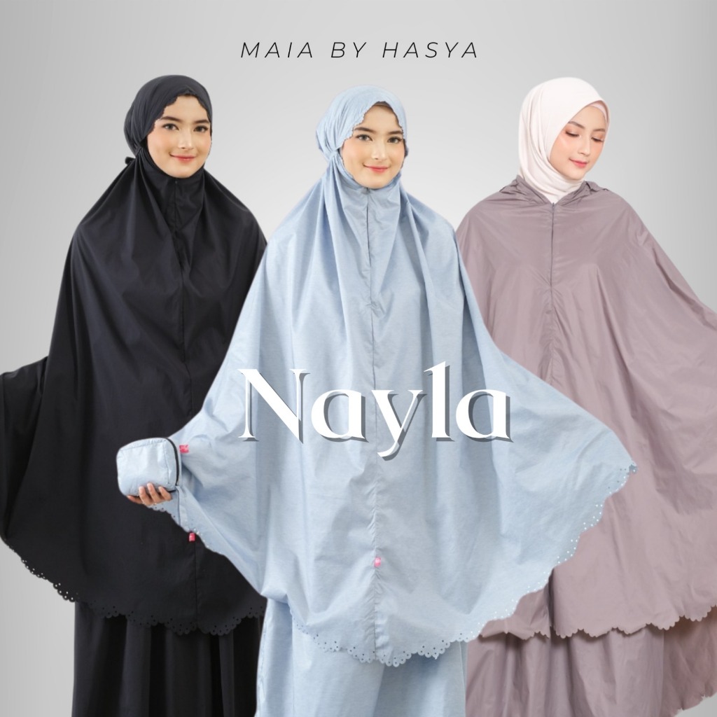 MAIA BY HASYA - Mukena Nayla 2 in 1 Mukena Travel Traveling Dewasa Mewah Cantik Jumbo
