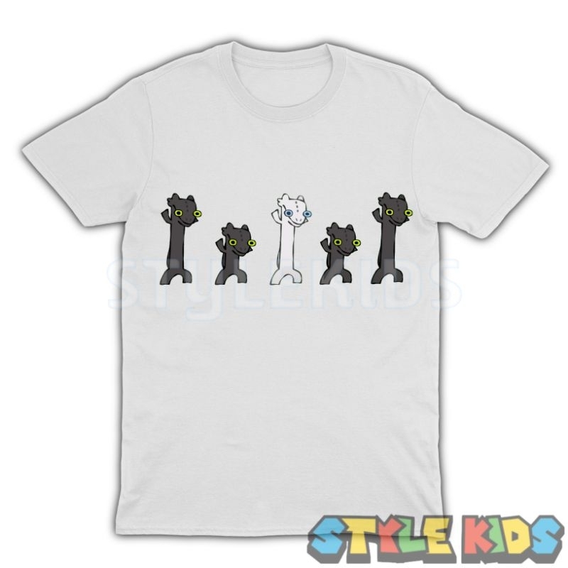 (BISA COD) FREE NAMA Kaos Anak Laki laki Perempuan Logo Toothless Dancing Meme T-shirt Anak Laki lak