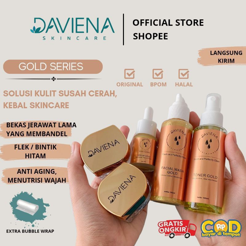PRODUK DAVIENA SKINCARE PAKET GLOWING SERIES DAVIENA PAKET GOLD DAVIENA PAKET ACNE DAVIENA SKINCARE 