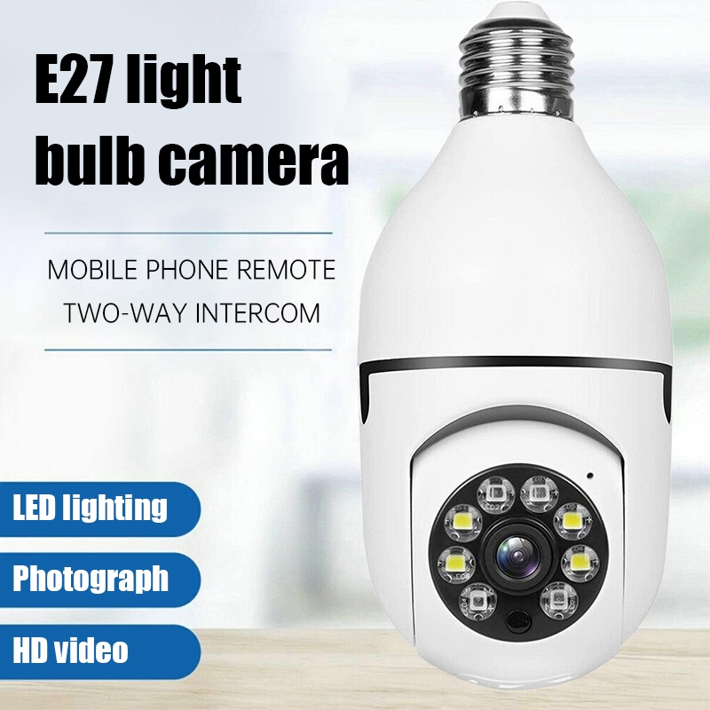 E27 Kamera CCTV V380 PRO Kamera CCTV Lampu Wireless Dual Lens Auto Tracking Color Night Vision CCTV Panoramic Security Camera-MJD