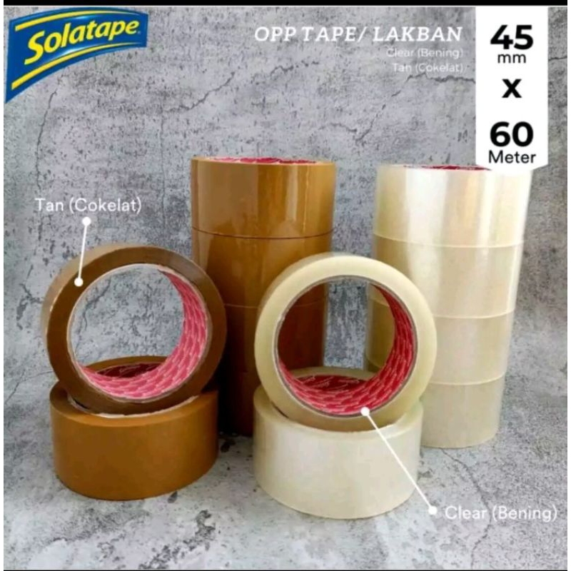 

(1 SLOP ISI 6PCS) LAKBAN BENING COKLAT MURAH 2 INCH 45x70YARD | SOLATAPE