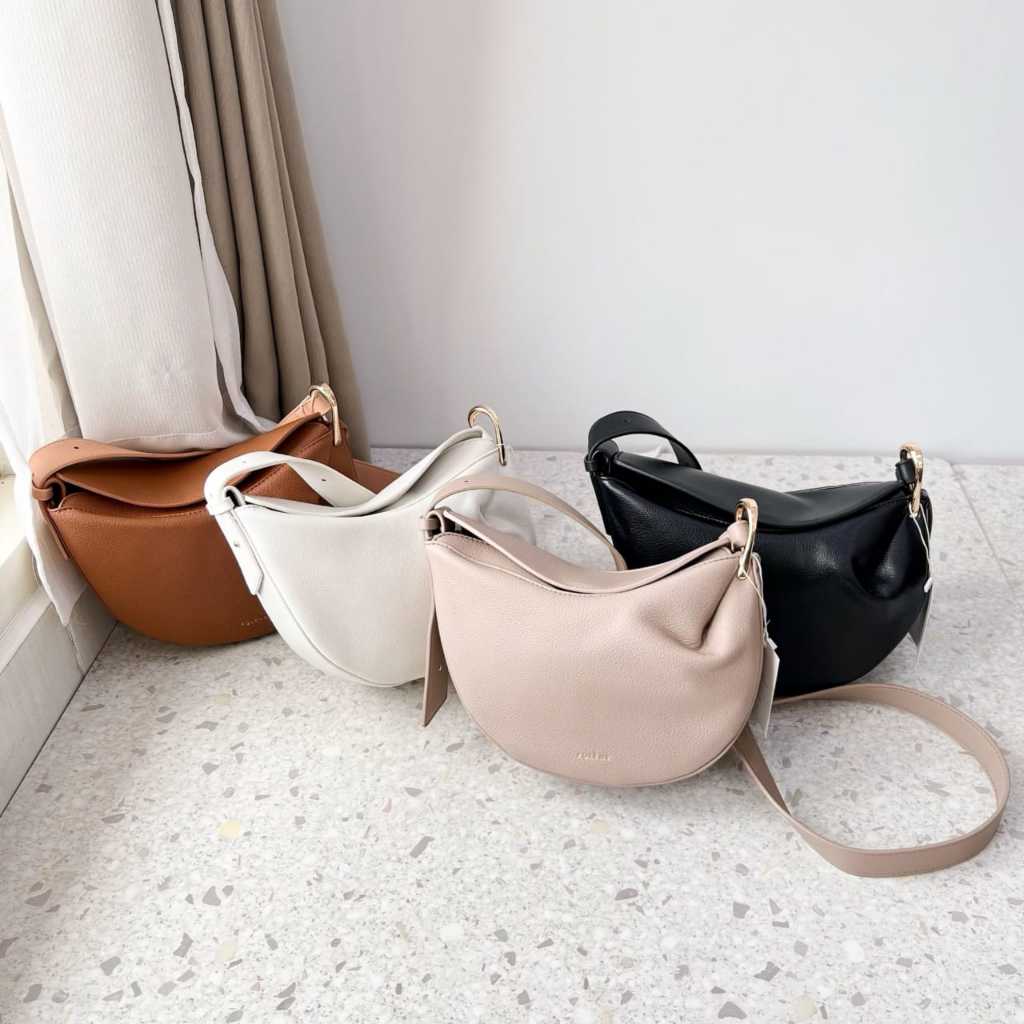 P0LENE Saddle Half-Moon Crossbody Bag (PLB016)