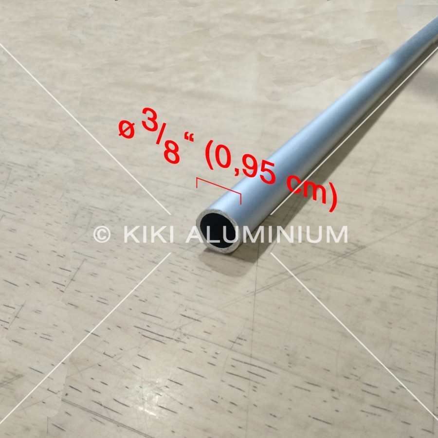 Pipa Aluminium - Diameter Luar 0,95 cm (3/8 Inch) - Tebal 1 mm - Diameter dalam sekitar 0,75 cm - Pa