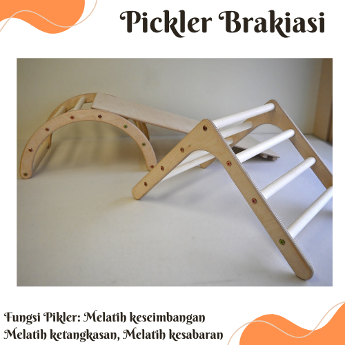 PIKLER BRAKIASI Pikler kayu prosotan tanjakan mainan anak anak / pikler brakiasi / triangle , lengku