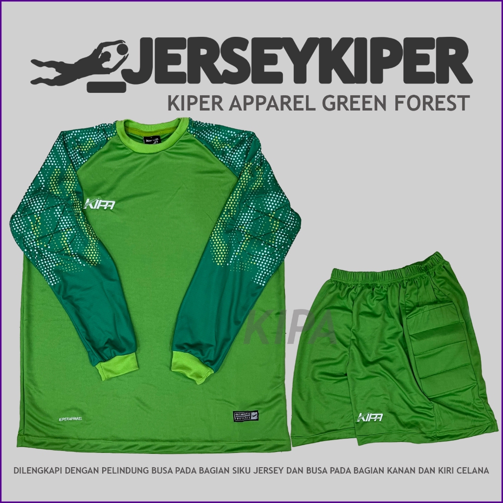 Jersey Kiper / Baju Kiper Apparel Green Forest Full Busa SATU STEL