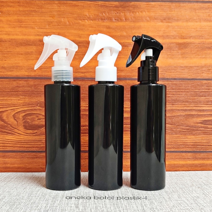 Botol Triger 200ml Pet Plastik Hitam / Botol Spray Triger Mini 200 Ml / Botol Plastik 200ml Pet Teba
