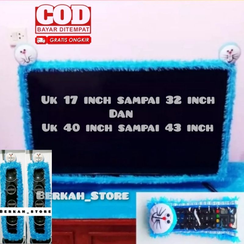 Bando/Sarung TV LED UK 17-32inch Dan 40-43inch 1Set + Bando Speaker + Taplak Meja TV + Sarung Remot 