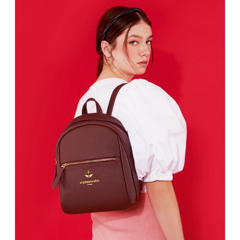 Tas Ransel Wanita Osannia Maroon Backpack Sophie martin paris original promo terbaru shopi sophi sho