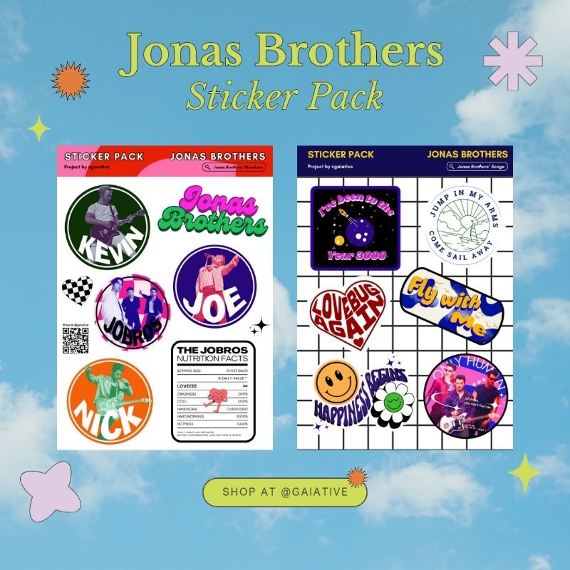 

Sticker Pack Jonas Brothers - Vinyl A6 Doff