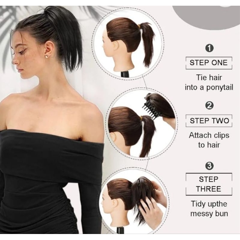 Jepet Rambut Korean Style Ponytail Korean Style Aksesoris Rambut Penambah Volume Rambut