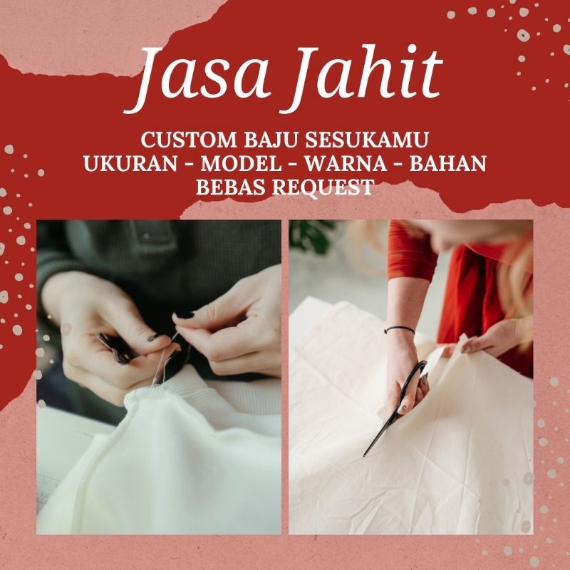 Jasa Jahit Baju Wanita Pria Batik Seragam Dress Gamis Tunik Rok Blazer Kemeja Hijab