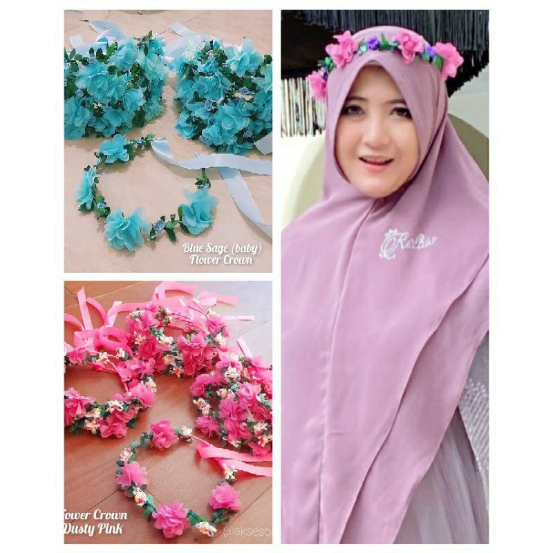 Flower Crown / Bando mahkota / Bando bunga / Mahkota rambut / Mahkota bunga/ Bando merah putih / ban