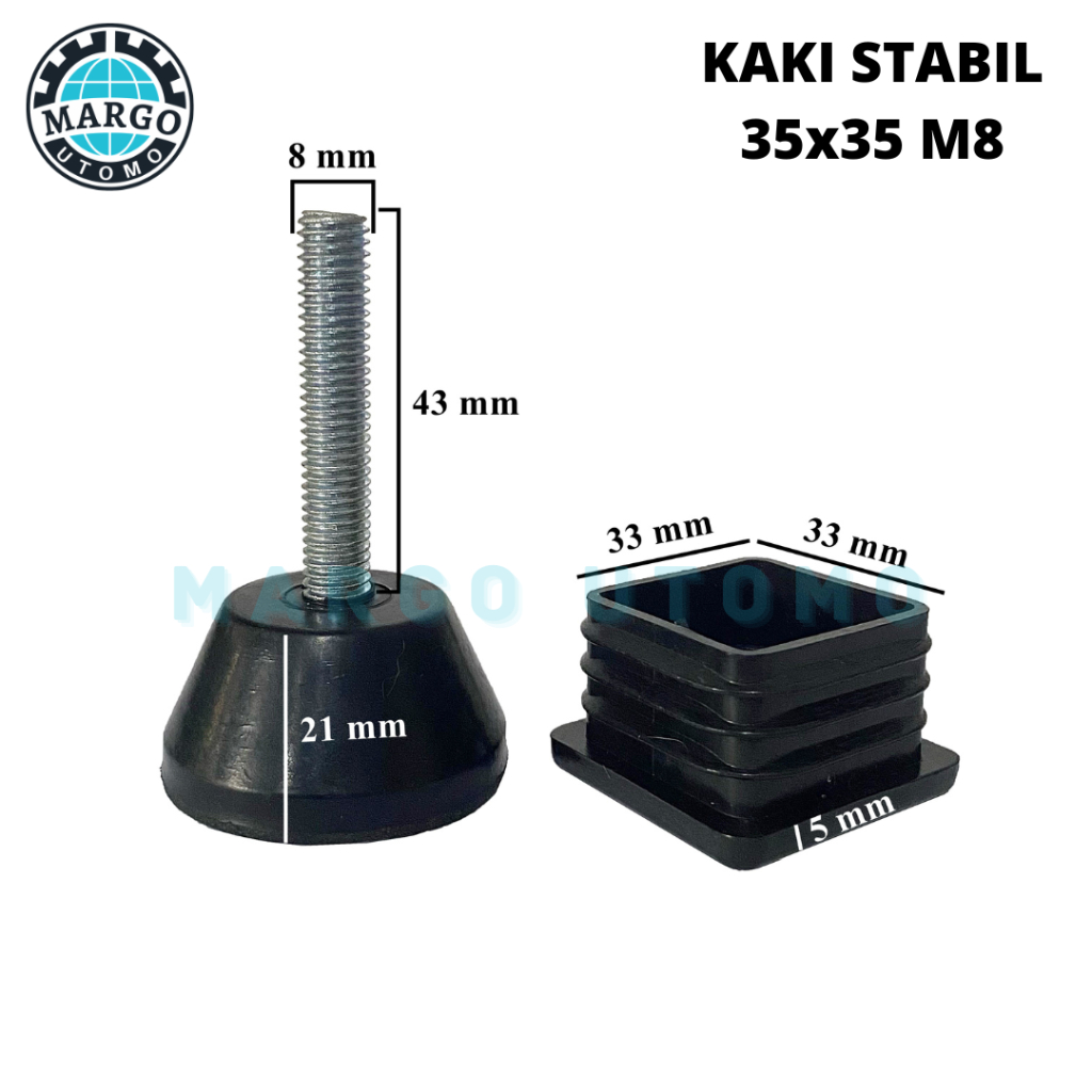 Adjuster Karet Kaki Stabil Kursi Meja Hollow Holo 35x35 M8