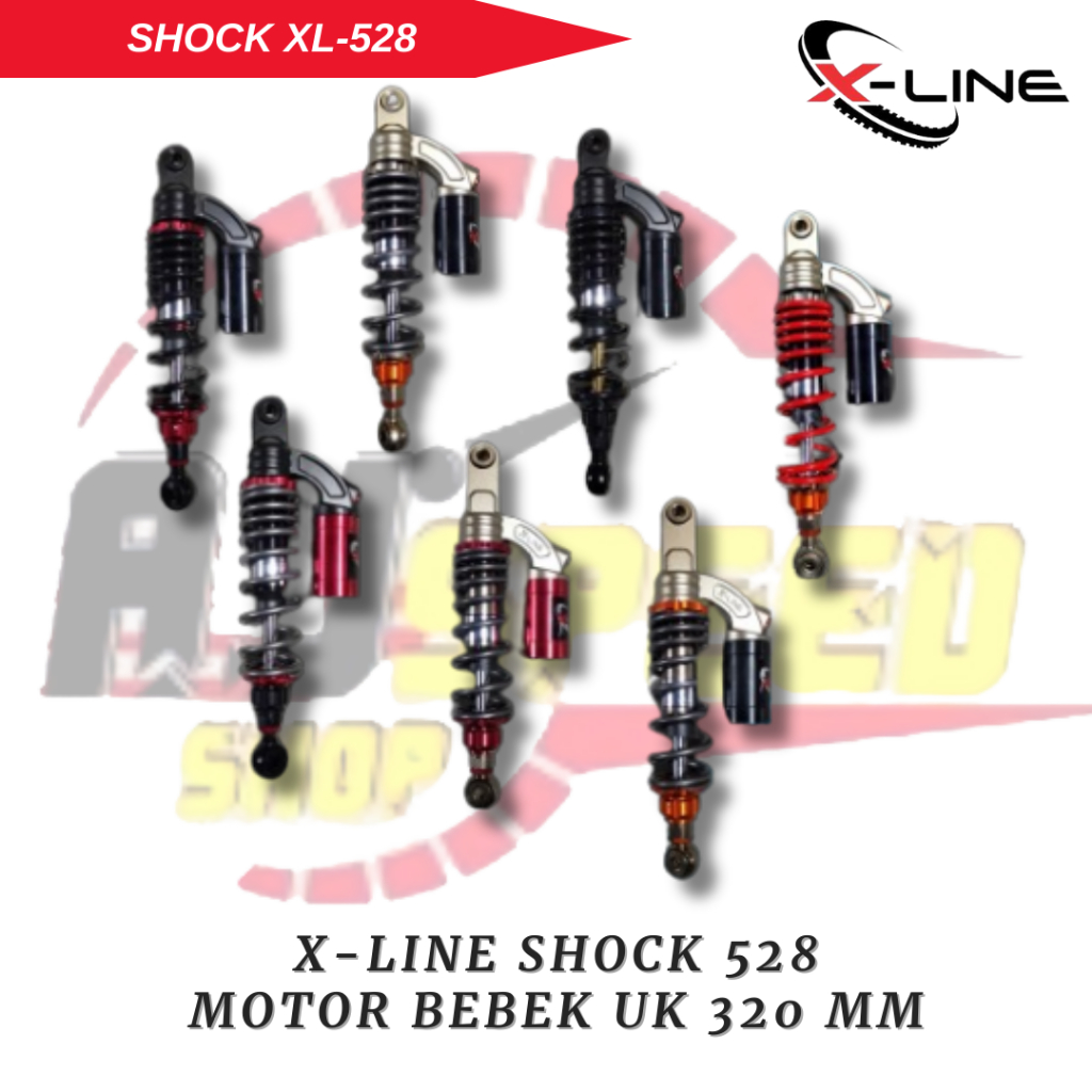 X-line Shock Skok Belakang Motor Bebek Tipe 528 Ukuran 340mm Original 100%