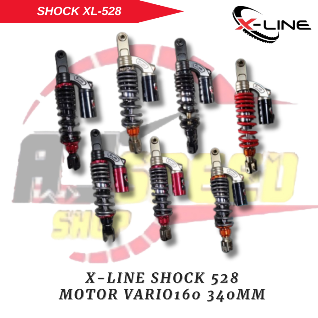 X-line Shock Skok Belakang Honda Vario 160 Matic Tipe 528 Ukuran 340mm Original 100%
