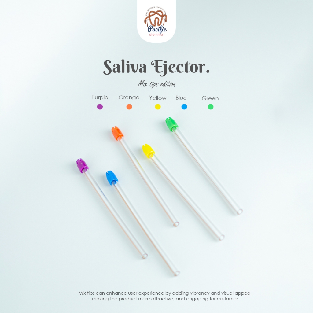 DENTAL SUCTION MIX COLOR  /  Dental Tip Suction / isi 100 pcs / suction mulut/SUCTION DENTAL SEDOTAN