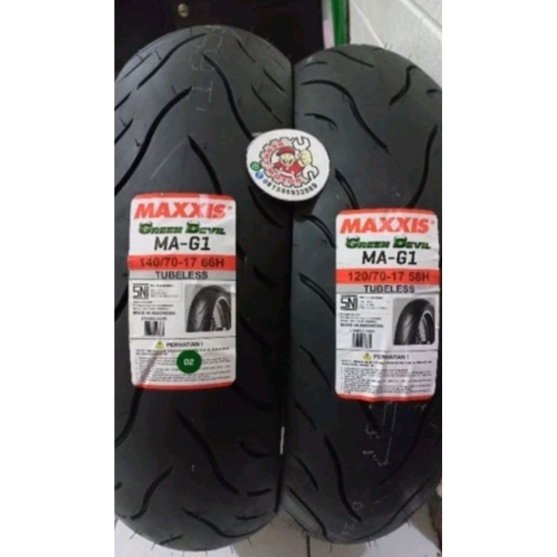 ( PAKET 2 BAN RING 17 ) MAXXIS GREEN DEVIL 120/70-17 & 140/70-17