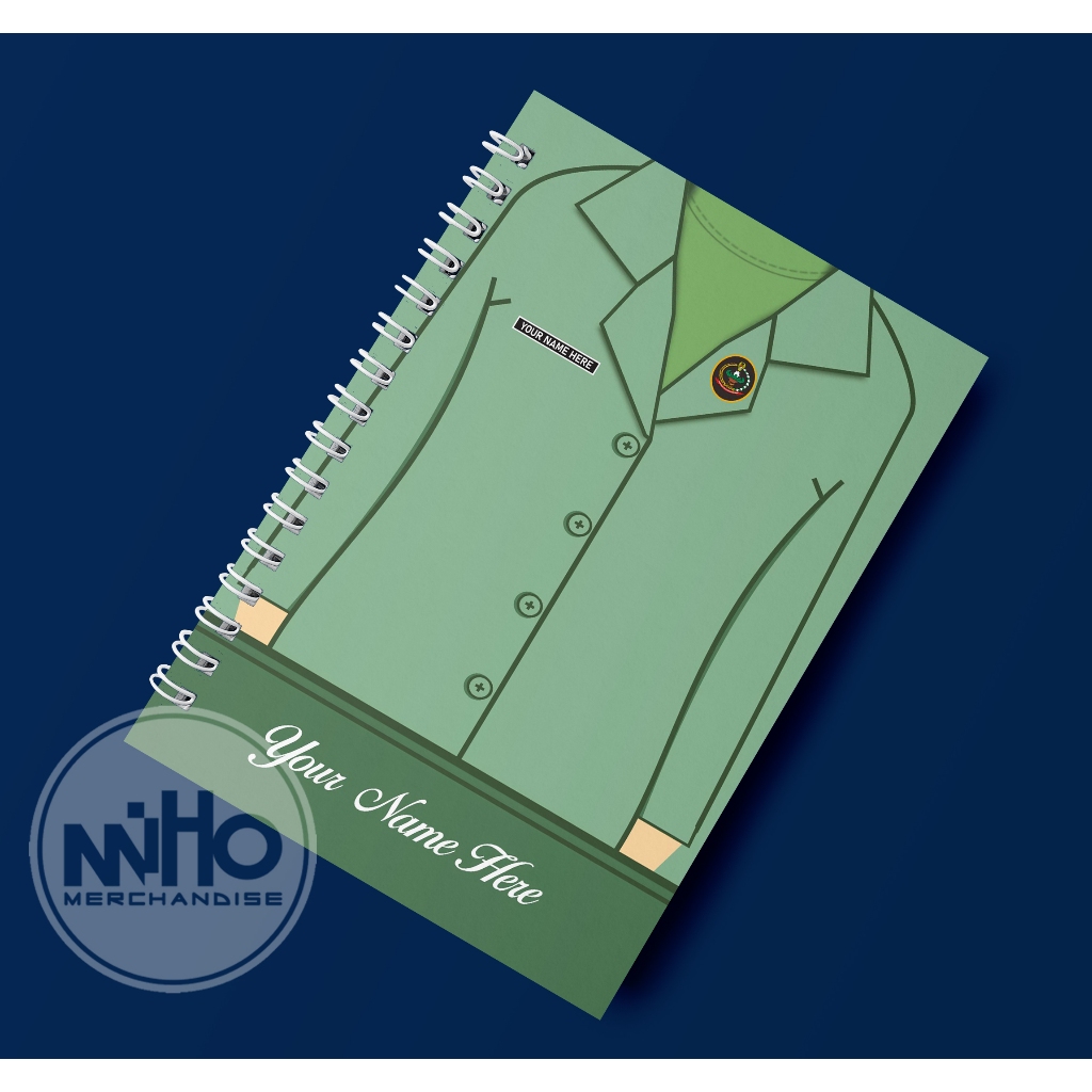 

Notebook Jilid Kawat Spiral A6 Custom PERSIT TNI AD Kertas HVS / Hardcover / 60 lembar / Bergaris